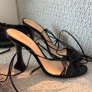 SCHUTZ Black Strappy Heels